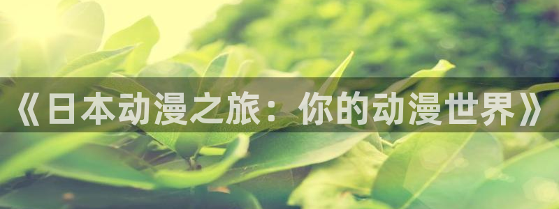 omofun动漫免费观看：《日本动漫之旅：你的动漫世界》